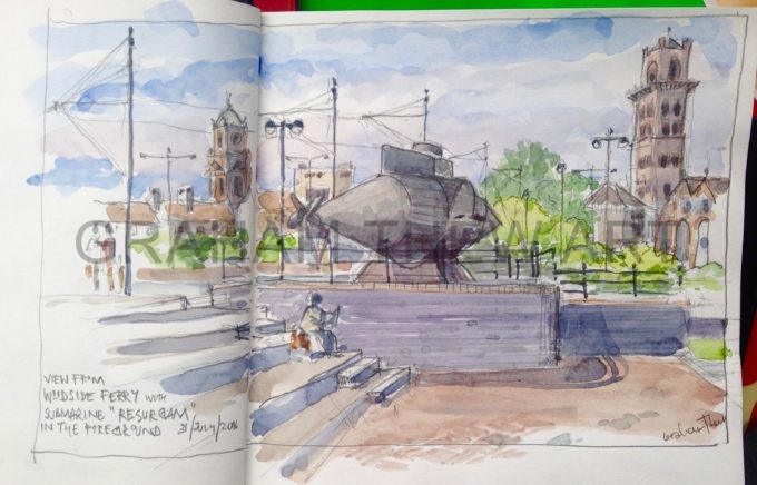 done with Wirral Urban sketchers July 2016